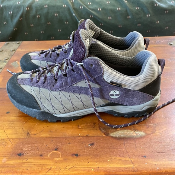 Timberland Carrigan Notch Purple Gray Suede Waterproof Hiking Sneakers Women 8.5 - Picture 6 of 9